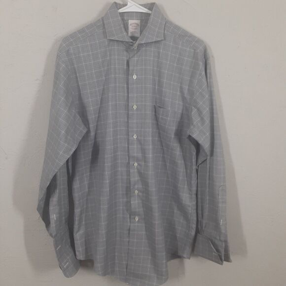 Brooks Brothers MAKERS 1818 Adult Mens Large Gray Long Sleeve Button Up Shirt - Picture 1 of 11